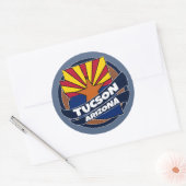 De vlag van Tucson Arizona barstte om stickers (Envelop)