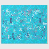 De vlag van Turquoise Union Jack past het aan Cadeaupapier (Vlak)