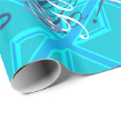 De vlag van Turquoise Union Jack past het aan Cadeaupapier (Rol Hoek)