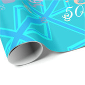 De vlag van Turquoise Union Jack past het aan Cadeaupapier (Rol Hoek)