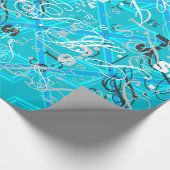 De vlag van Turquoise Union Jack past het aan Cadeaupapier (Hoek)