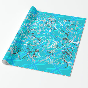De vlag van Turquoise Union Jack past het aan Cadeaupapier