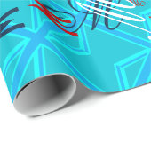 De vlag van Turquoise Union Jack past het aan Cadeaupapier (Rol Hoek)