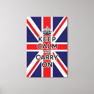 De vlag van Union Jack blijft kalm en gaat door Canvas Afdruk