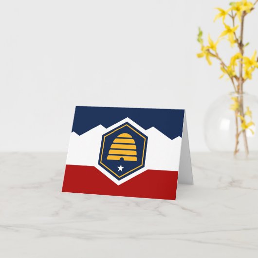De vlag van Utah Kaart (Gele Bloem)
