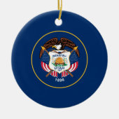 De vlag van Utah Keramisch Ornament (Voorkant)