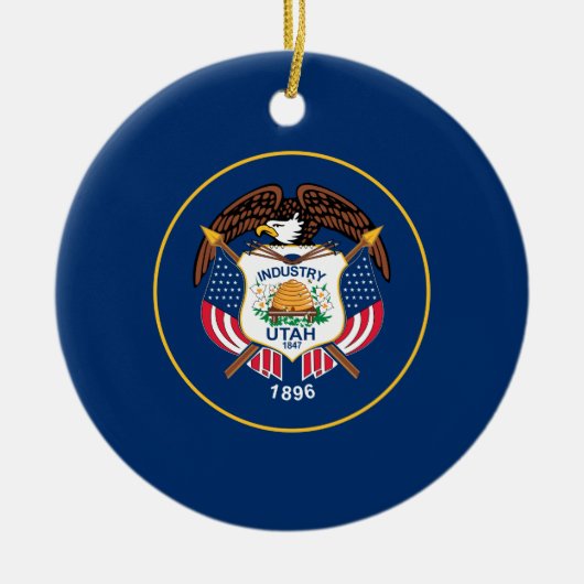 De vlag van Utah Keramisch Ornament (Voorkant)