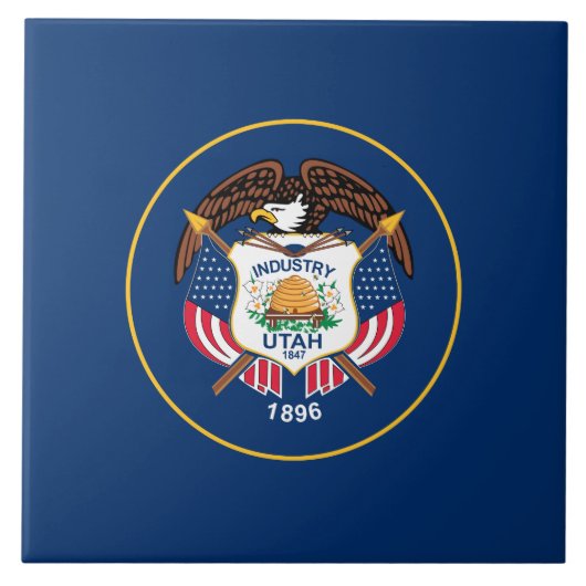 De vlag van Utah Tegeltje (Voorkant)