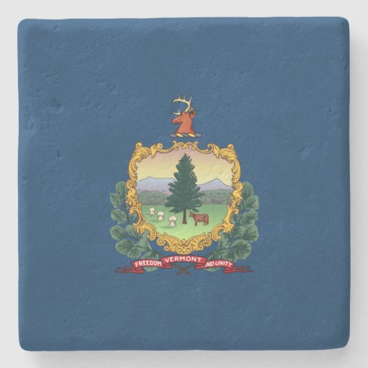 De vlag van Vermont Stenen Onderzetter (Voorkant)