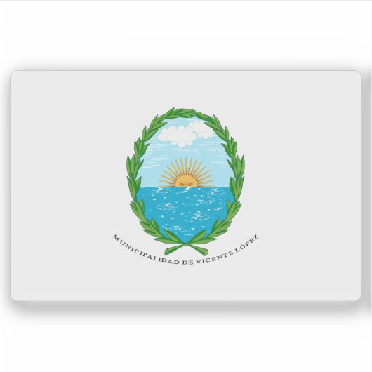 De vlag van Vicente López partido, Argentinië Sticker (Voorkant)