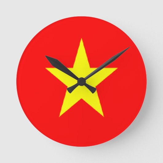 de vlag van Vietnam Ronde Klok (Voorkant)