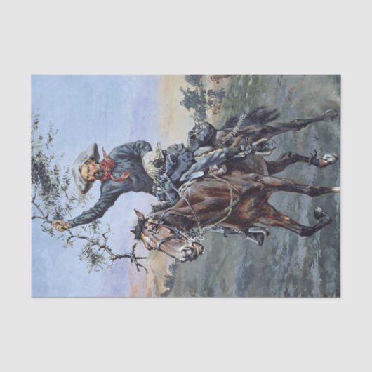 “De Vlag van Vrede” van Frederic Remington Tissuepapier (Voorkant)