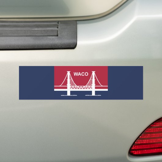 De vlag van Waco (Texas, VS) Bumpersticker (Op auto)