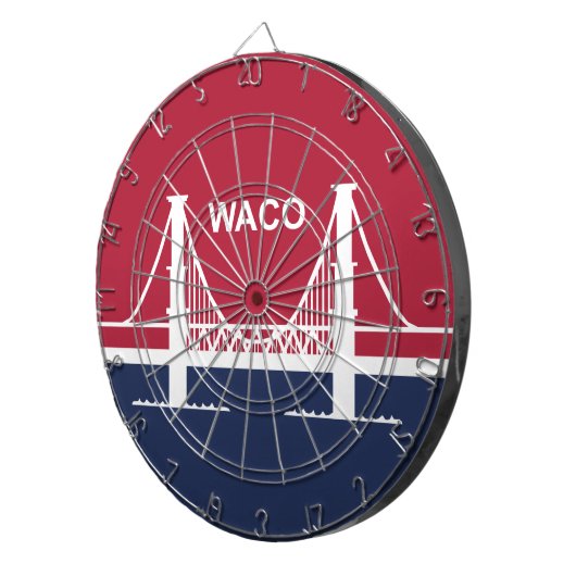 De vlag van Waco (Texas, VS) Dartbord (Voorkant Rechts)