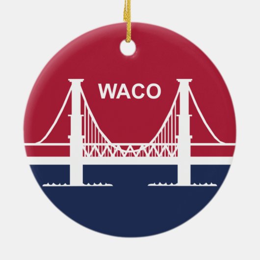 De vlag van Waco (Texas, VS) Keramisch Ornament (Achterkant)