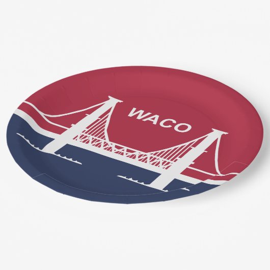 De vlag van Waco (Texas, VS) Papieren Bordje (Gekanteld)
