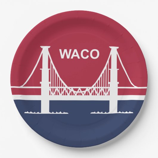 De vlag van Waco (Texas, VS) Papieren Bordje (Voorkant)