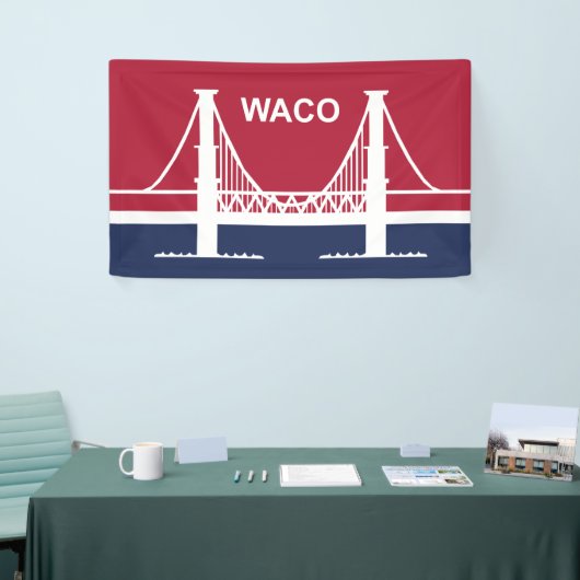 De vlag van Waco (Texas, VS) Spandoek (Beurs)