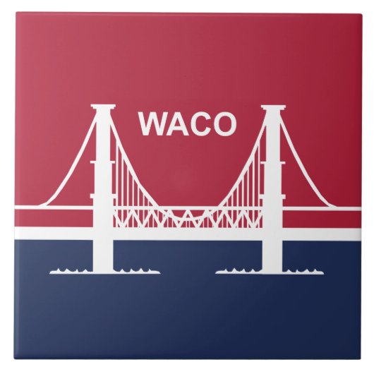 De vlag van Waco (Texas, VS) Tegeltje (Voorkant)