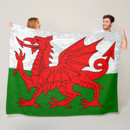 De vlag van Wales - Een wandtapijt van Welsh erfgo Fleece Deken