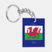 De vlag van Wales Sleutelhanger (Voorkant Links)