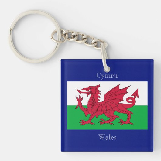 De vlag van Wales Sleutelhanger (Voorkant)