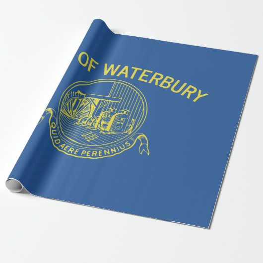 De vlag van Waterbury (Connecticut) Cadeaupapier (Uitgerold)