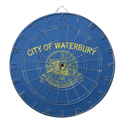 De vlag van Waterbury (Connecticut) Dartbord (Voorkant)