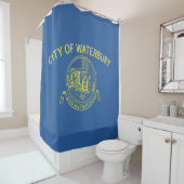 De vlag van Waterbury (Connecticut) Douchegordijn (In situ)