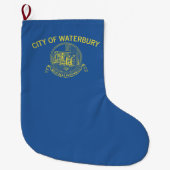 De vlag van Waterbury (Connecticut) Grote Kerstsok (Voorkant)