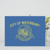 De vlag van Waterbury (Connecticut) Kaart (Staand voorkant)
