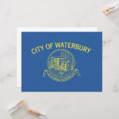 De vlag van Waterbury (Connecticut) Kaart (Voorkant / Achterkant in situ)