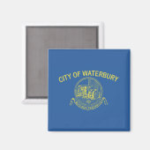 De vlag van Waterbury (Connecticut) Magneet (Voorkant / Achterkant)
