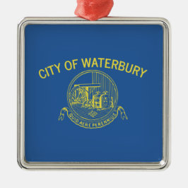 De vlag van Waterbury (Connecticut) Metalen Ornament