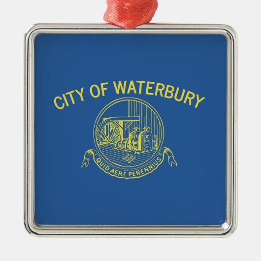 De vlag van Waterbury (Connecticut) Metalen Ornament (Voorkant)