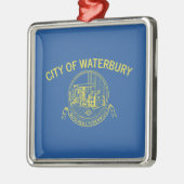 De vlag van Waterbury (Connecticut) Metalen Ornament (Links)