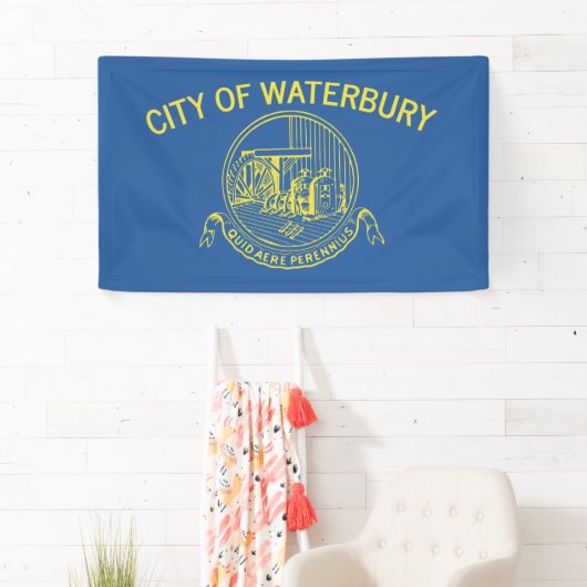 De vlag van Waterbury (Connecticut) Spandoek (Insitu)