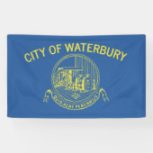 De vlag van Waterbury (Connecticut) Spandoek (Horizontaal)