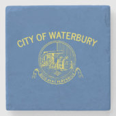 De vlag van Waterbury (Connecticut) Stenen Onderzetter (Voorkant)