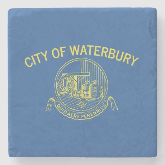 De vlag van Waterbury (Connecticut) Stenen Onderzetter (Voorkant)