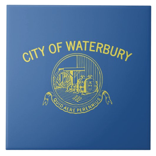 De vlag van Waterbury (Connecticut) Tegeltje (Voorkant)