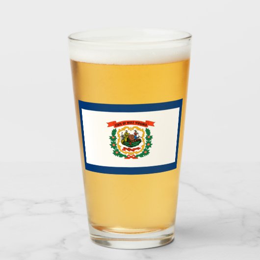 De vlag van West Virginia Glas (Voorkant gevuld)
