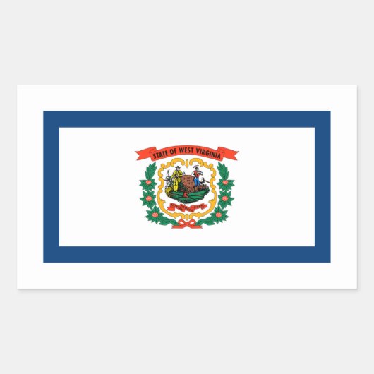 De vlag van West Virginia Rechthoekige Sticker (Voorkant)