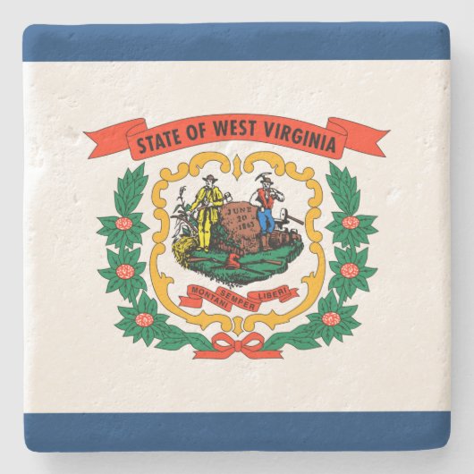 De vlag van West Virginia Stenen Onderzetter (Voorkant)