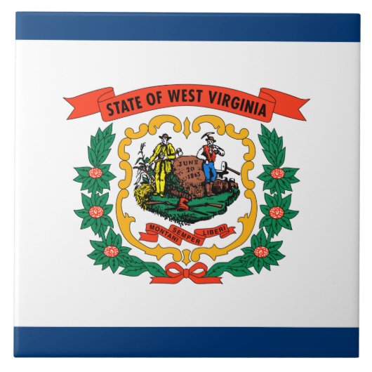 De vlag van West Virginia Tegeltje (Voorkant)