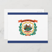 De vlag van West Virginia, Verenigde Staten van Am Briefkaart (Voorkant / Achterkant)