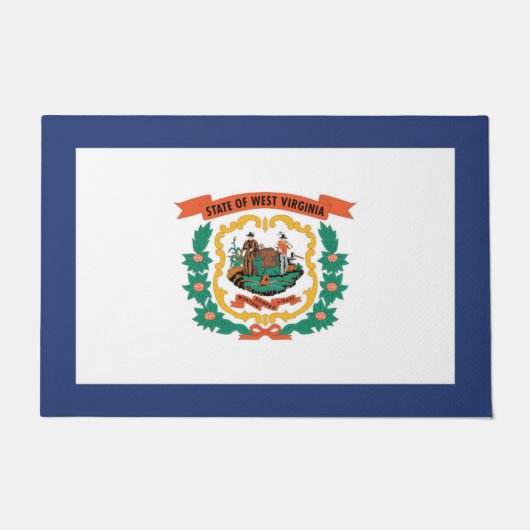 De vlag van West Virginia, Verenigde Staten van Am Deurmat (Voorkant)