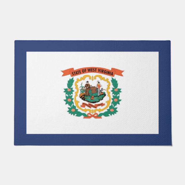 De vlag van West Virginia, Verenigde Staten van Am Deurmat (Voorkant)