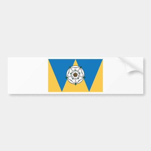 De vlag van West Yorkshire Bumpersticker (Voorkant)