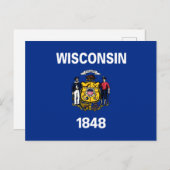 De vlag van Wisconsin Briefkaart (Voorkant / Achterkant)